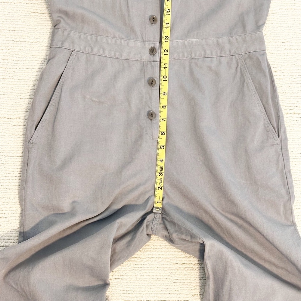 OUTERKNOWN S.E.A. Women’s S Dark Grey Utility Jumpsuit Short Sleeve Linen Blend - Picture 11 of 16